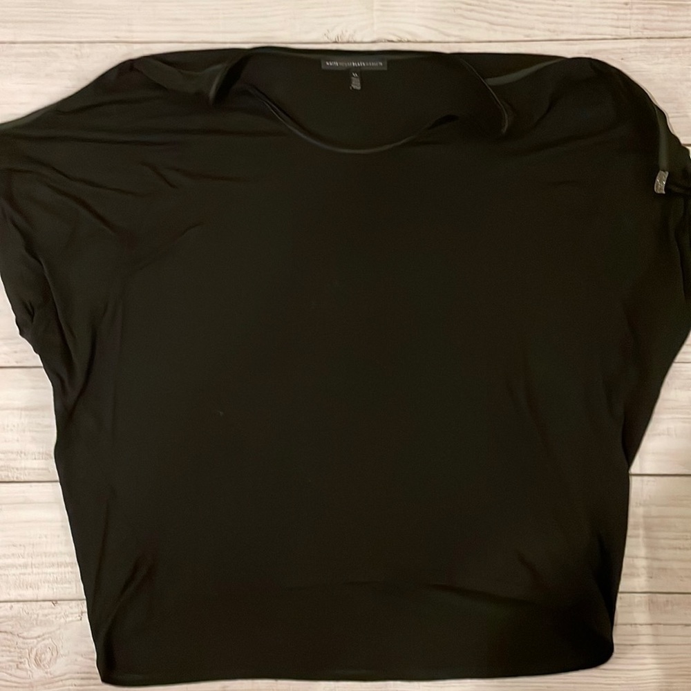 WHBM satin trimmed tee with silver embellishment on sleeves​​